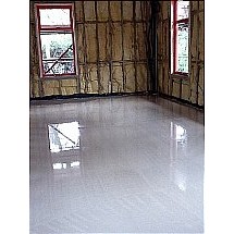 Floor Screed and Red Aluminium Windows